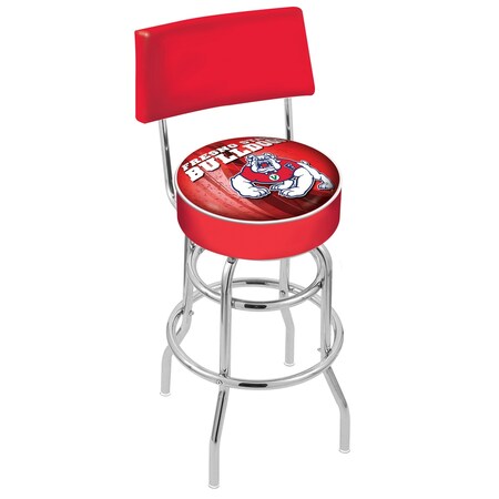 Holland Bar Stool Co 25" Chrome 2-Ring Fresno State Swivel Bar Stool, Back L7C425FresSt-D2